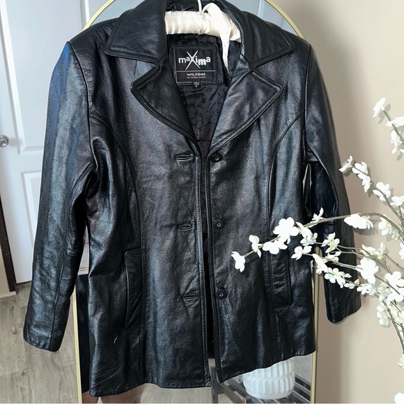 Vintage Maxima Wilson’s Women's Black‎ Leather Jacket - Picture 1 of 9